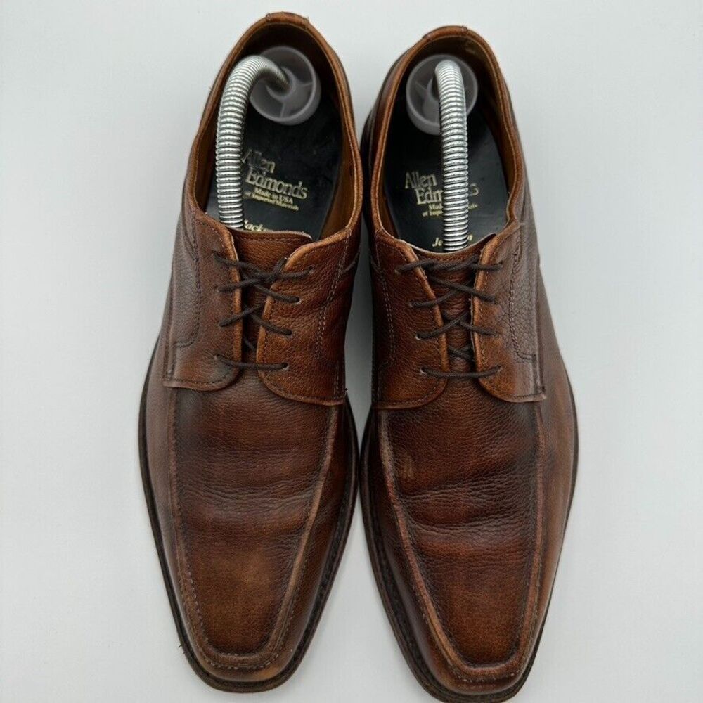 Allen Edmonds "Jackson"‎ Walnut Brown Leather Moc Toe Oxford Men's Size 8.5 - Picture 3 of 14